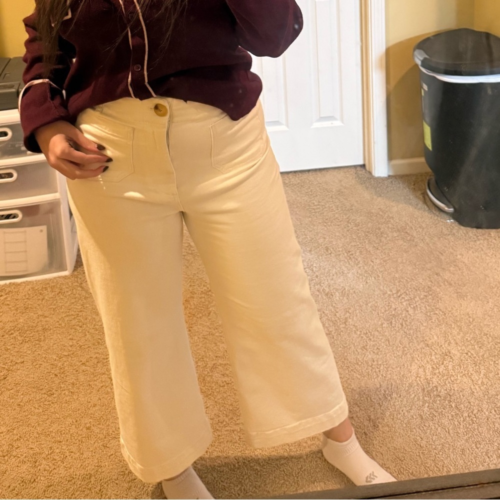 Size 31 White Pilcro Jeans High Rise Cropped - Picture 8 of 10